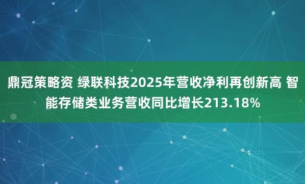 鼎冠策略资 绿联科技2025年营收净利再创新高 智能存储类业务营收同比增长213.18%