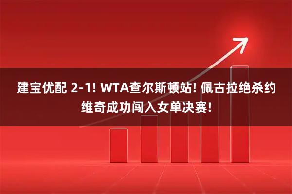 建宝优配 2-1! WTA查尔斯顿站! 佩古拉绝杀约维奇成功闯入女单决赛!